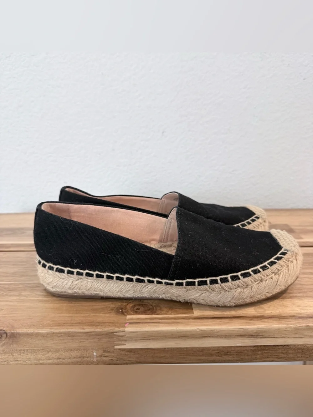 J.Crew- Black Canvas Jute Espadrilles - Size 7